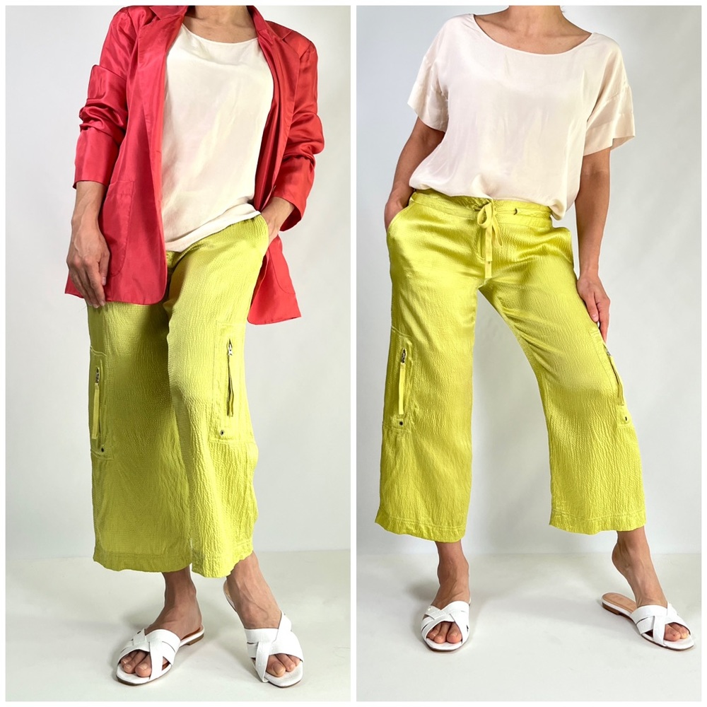 BEBE pure silk cropped trousers